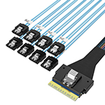 SlimSAS SFF-8654 8i转8SATA 效劳器硬盘毗连线